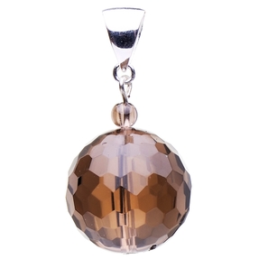 Anhänger aus echtem Rauchquarz & 925 Silber Kugel Ø18mm braun facettiert Damen