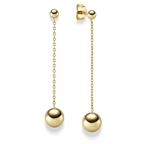 Ohrringe Ohrhänger Hängerstecker Kugel Ø 7,5mm 585 Gold Gelbgold, L: 45mm Ohrringe Ohrhänger Hängerstecker Kugel Ø 7,5mm 585 Gold Gelbgold, L: 45mm