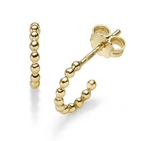 Halbcreolen 11,5x1,8mm Creolen Kügelchen mit Stecker 585 Gold Gelbgold Halbcreolen 11,5x1,8mm Creolen Kügelchen mit Stecker 585 Gold Gelbgold