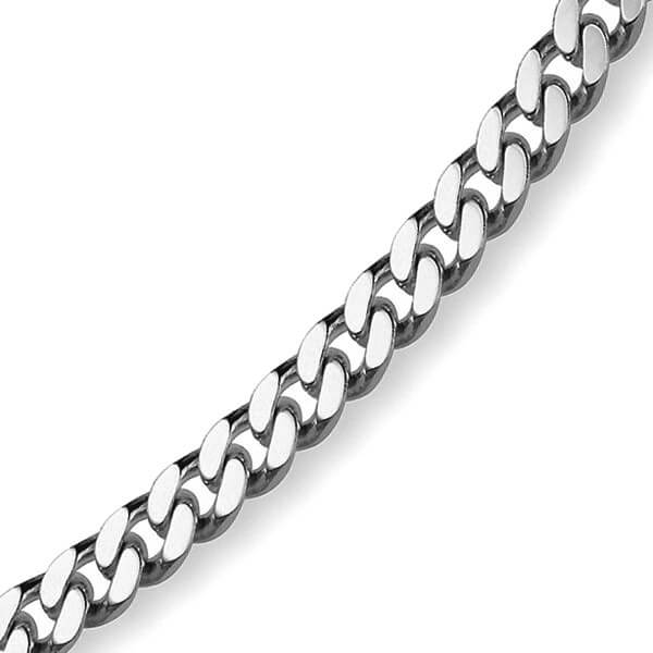 6mm Panzerarmband aus 750 Weißgold 19cm