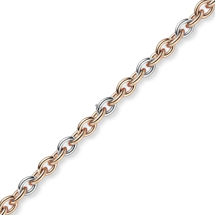 14mm Phantasiekette aus 585 Gold weiß rot 50cm