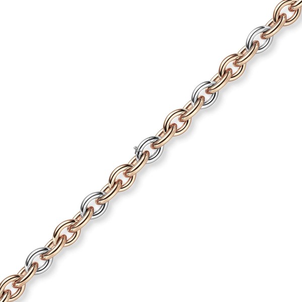 14mm Phantasiekette aus 585 Gold weiß rot 50cm