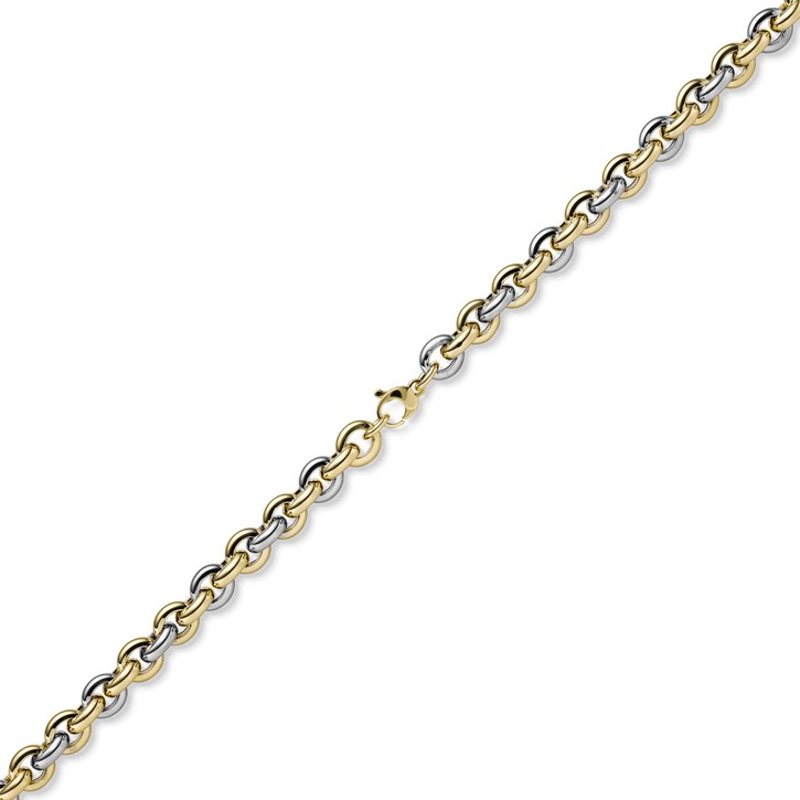 12mm Rund-Ankerkette aus 585 Gold gelb weiß 45cm