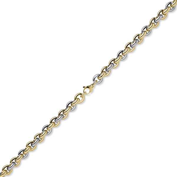 12mm Rund-Ankerkette aus 585 Gold gelb weiß 45cm