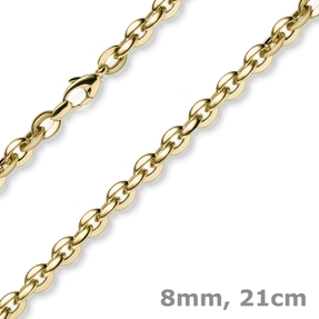 8mm Armband Armkette aus 585 Gold Gelbgold 21cm Phantasiearmband Armschmuck