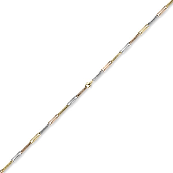5mm Phantasiekette aus 585 Gold tricolor 45cm