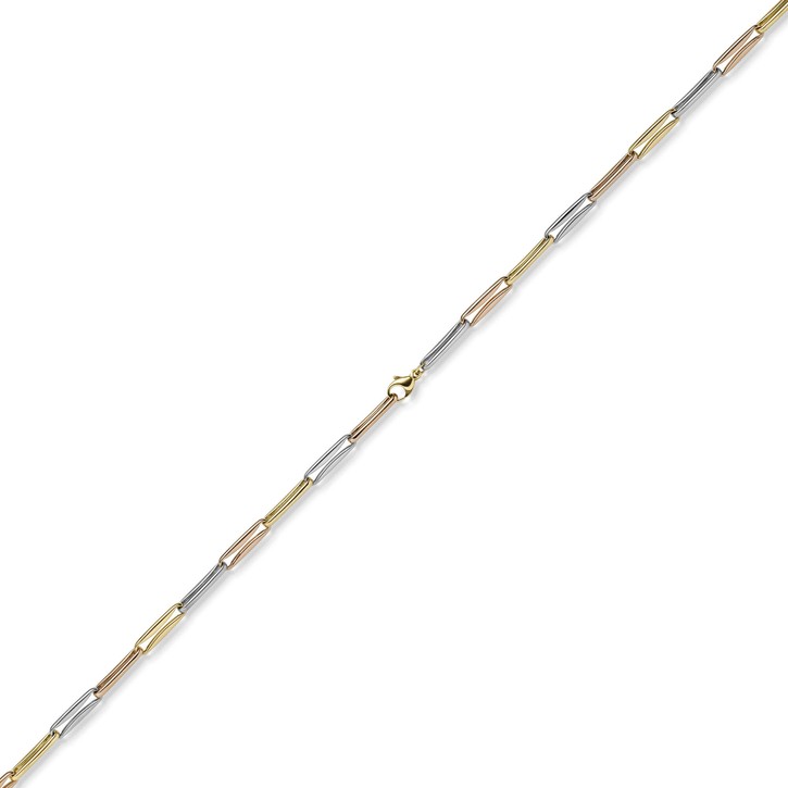 5mm Phantasiekette aus 585 Gold tricolor 50cm