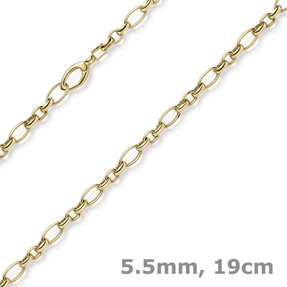 5,5mm Armband Phantasiearmband Armschmuck aus 585 Gold Gelbgold 19cm
