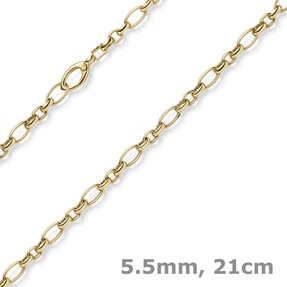5,5mm Armband Phantasiearmband Armschmuck aus 585 Gold Gelbgold 21cm