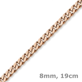 8mm Armband Armkette Panzerarmband aus 585 Gold Rotgold 21cm Herren 8mm Armband Armkette Panzerarmband aus 585 Gold Rotgold 21cm Herren