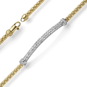 Armband aus 585 Gold gelb/weiß mit 77 Diamanten 0.80ct TW-SI 18cm Armband aus 585 Gold gelb/weiß mit 77 Diamanten 0.80ct TW-SI 18cm