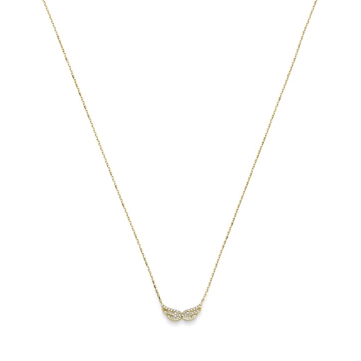 Collier Flügel 585 Gelbgold 42 Brillanten 0.21ct TW-SI