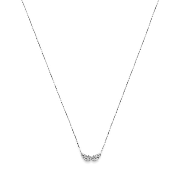 Collier Flügel 585 Weißgold 42 Brillanten 0.21ct TW-SI