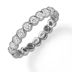 Halbmemory-Ring Damenring aus 585 Gold Weißgold mit 11 Diamanten 0.62ct TW-SI
