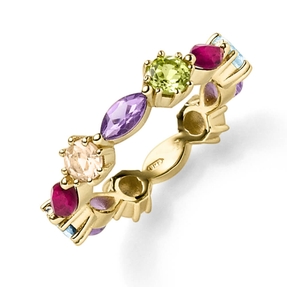 Multicolor Ring 585 Gold Gelbgold Farbsteine Blautopas Peridot Amethyst Quarz Multicolor Ring 585 Gold Gelbgold Farbsteine Blautopas Peridot Amethyst Quarz