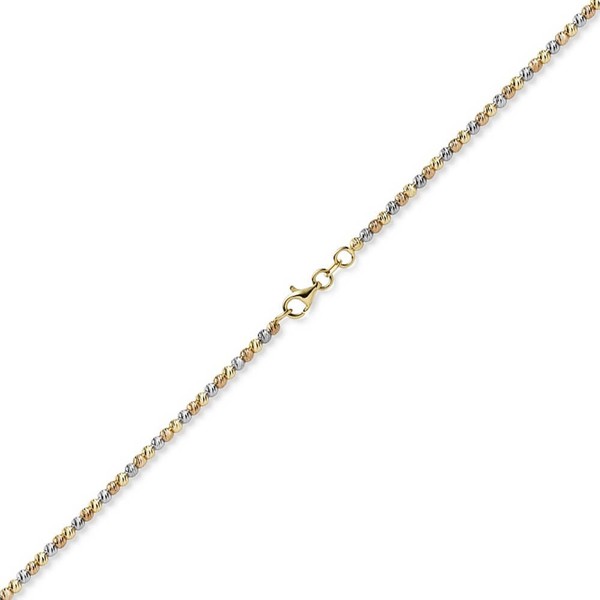 2.2mm Kugelkette aus 750 Gold tricolor 45cm