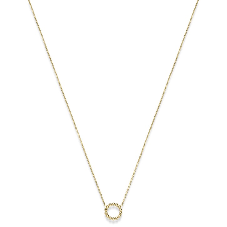 Collier mit Kreis aus Kügelchen 585 Gelbgold 42-45cm