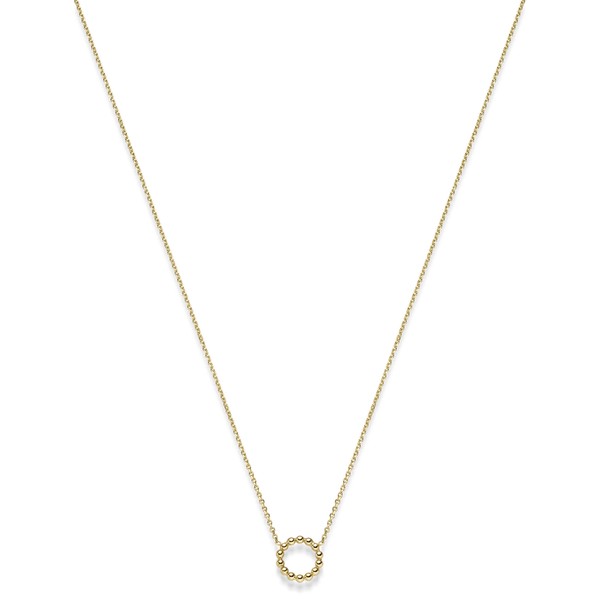 Collier mit Kreis aus Kügelchen 585 Gelbgold 42-45cm