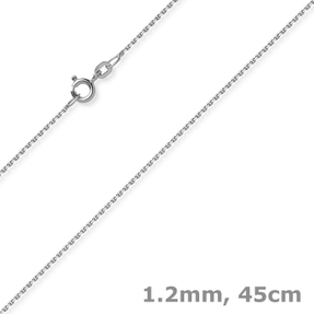 1,2mm Kette Ankerkette Collier aus 585 Gold Weißgold diamantiert 45cm 1,2mm Kette Ankerkette Collier aus 585 Gold Weißgold diamantiert 45cm