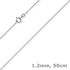 1,2mm Kette Ankerkette Collier aus 585 Gold Weißgold diamantiert 50cm
