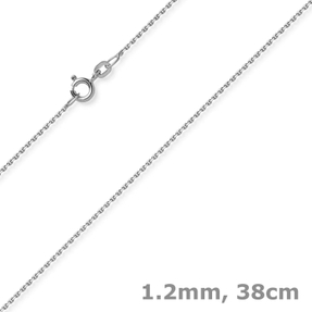 1,2mm Kette Ankerkette Collier aus 750 Gold Weißgold diamantiert 38cm
