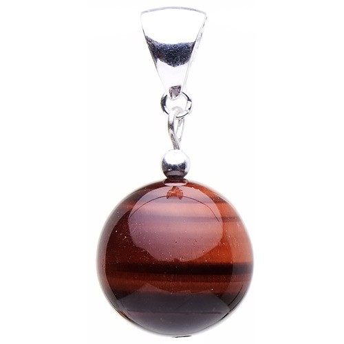 Anhänger aus rotem Tigerauge und 925 Silber