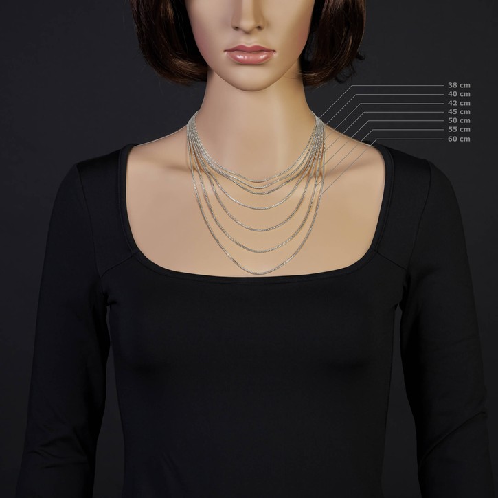 1.5mm Venezianerkette rund 750 Weißgold 60cm