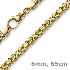 6mm Kette Halskette Königskette aus 585 Gold Gelbgold 65cm Herren Goldkette