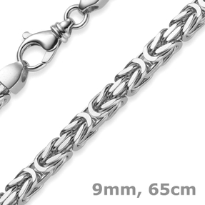 9mm Königskette Kette Halskette aus 585 Gold Weißgold 65cm Herren
