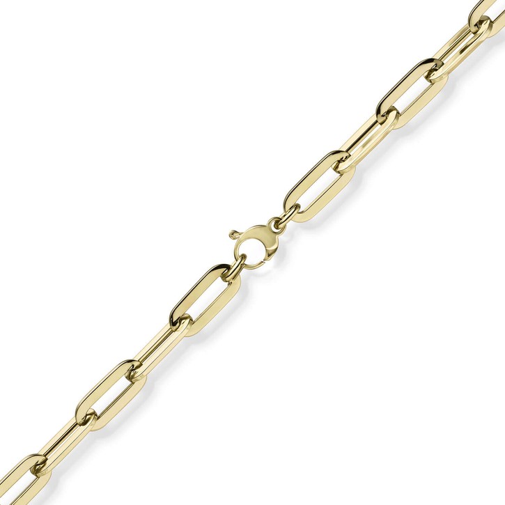 8mm Paper Clip Armband 750 Gelbgold 21cm