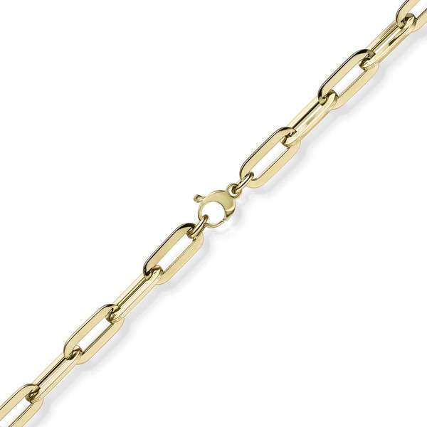 8mm Paper Clip Armband 750 Gelbgold 21cm