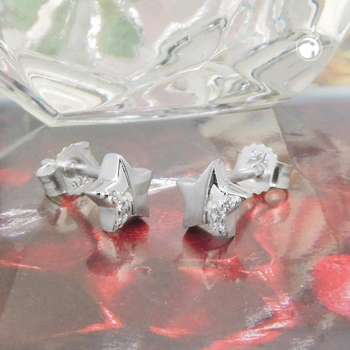 Ohrstecker Sterne mit 5 Spitzen 925 Silber