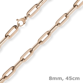 8mm Paper Clip Kette Halskette Collier aus 750 Gold Rotgold 45cm 8mm Paper Clip Kette Halskette Collier aus 750 Gold Rotgold 45cm
