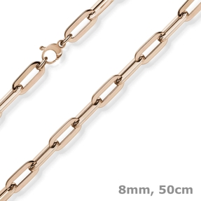 8mm Paper Clip Kette Halskette Collier aus 750 Gold Rotgold 50cm 8mm Paper Clip Kette Halskette Collier aus 750 Gold Rotgold 50cm