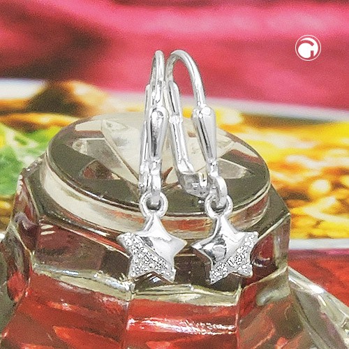 Ohrhänger Sterne mit 5 Spitzen 925 Silber