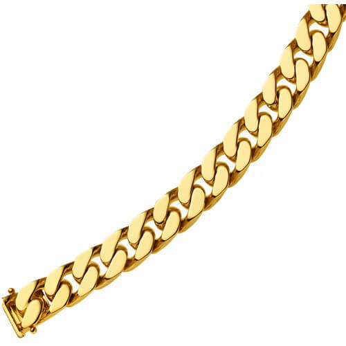 7mm Panzerarmband Panzerkette 750 Gelbgold 19cm