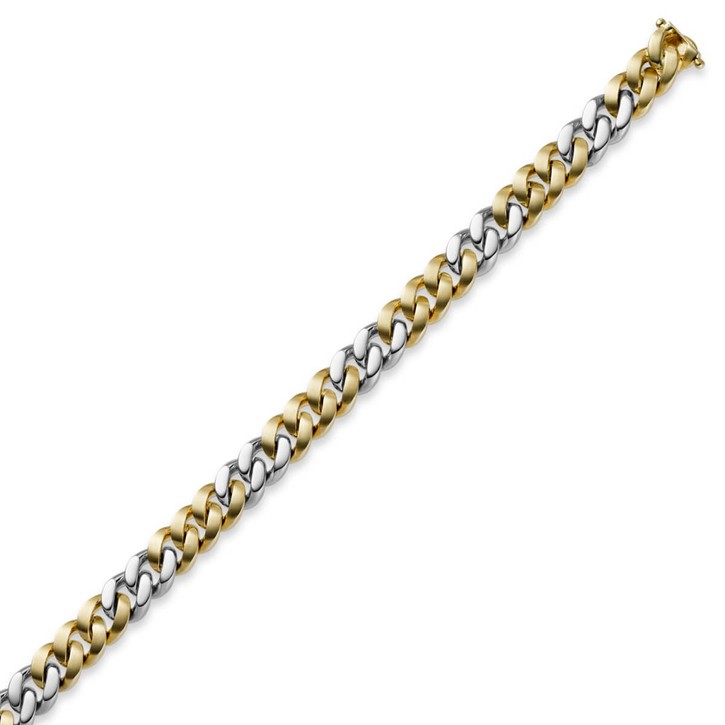 10mm Panzerarmband 750 Gold bicolor 19cm