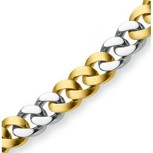 10mm Panzerarmband 750 Gold bicolor 19cm