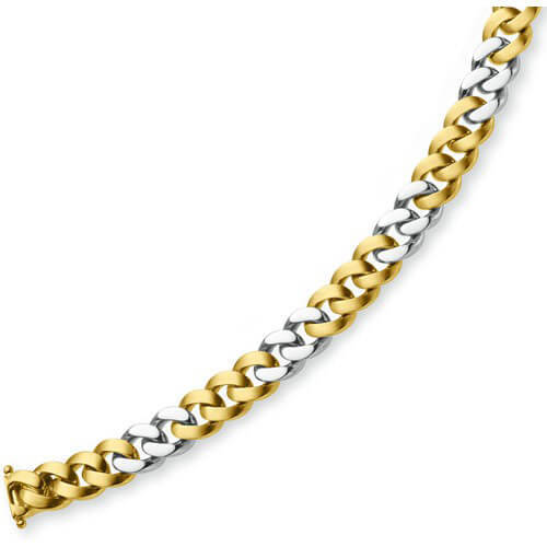 10mm Panzerarmband 750 Gold bicolor 21cm