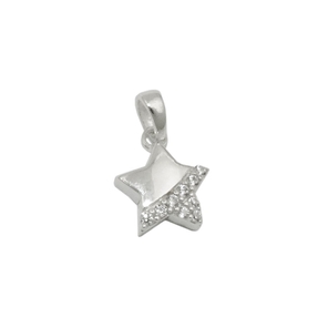 Anhänger Stern Sternchen mit 5 Spitzen weiße Zirkonia 925 Silber Halsschmuck