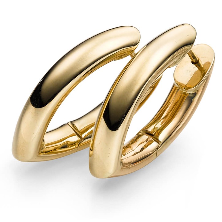 Creolen 28x6mm aus 750 Gelbgold spitzoval