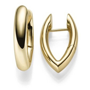 Ohrringe Creolen 28x6mm Ohrschmuck aus 750 Gold Gelbgold spitzoval glänzend Ohrringe Creolen 28x6mm Ohrschmuck aus 750 Gold Gelbgold spitzoval glänzend