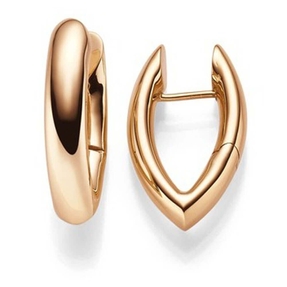 Ohrringe Creolen 28x6mm Ohrschmuck aus 750 Gold Rotgold spitzoval glänzend