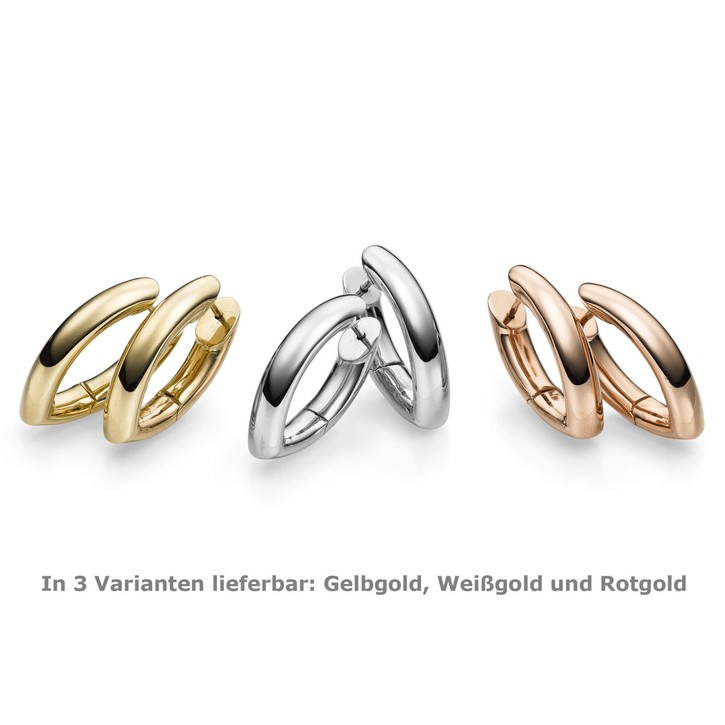 Creolen 28x6mm aus 750 Weißgold spitzoval