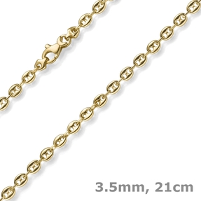 3,5mm Armband Bohnenkette Schiffsankerkette 585 Gold Gelbgold 21cm Unisex 3,5mm Armband Bohnenkette Schiffsankerkette 585 Gold Gelbgold 21cm Unisex