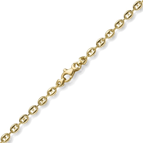 3.5mm Armband Bohnenkette Schiffsankerkette 585 Gelbgold 21cm
