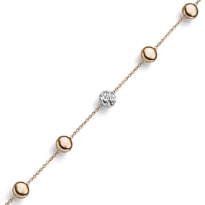 Armband Armkette mit Zwischen-Elementen 585 Gold Weißgold Rotgold bicolor 19cm