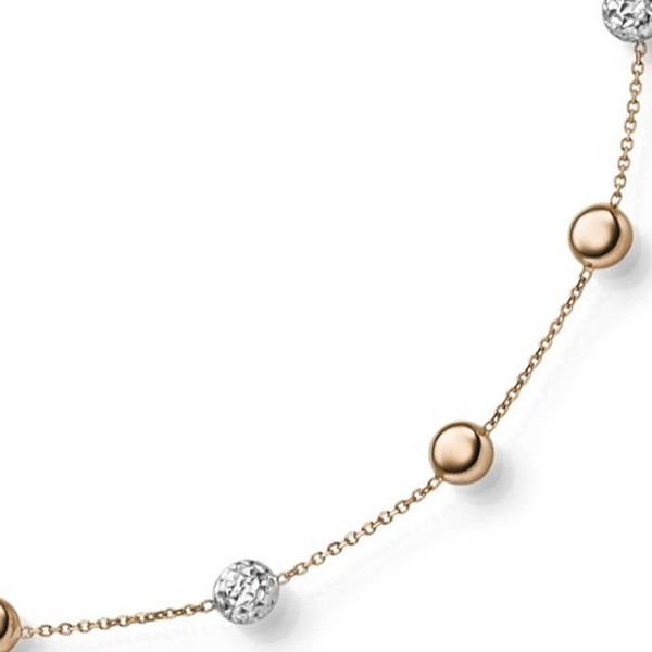 Armband mit Zwischen-Elementen 585 Weißgold Rotgold 19cm