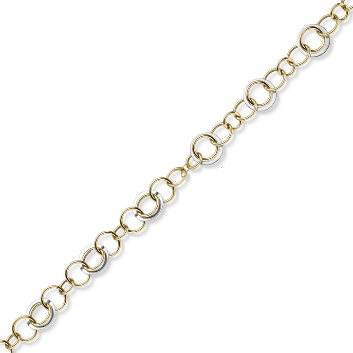 20mm Ringarmband aus 585 Gelbgold Weißgold 19cm