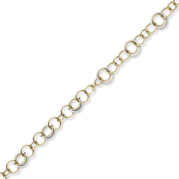 20mm Ringarmband aus 585 Gelbgold Weißgold 19cm